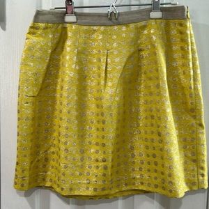 Loft yellow foiled skirt